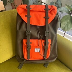 Herschel "Little America" Backpack Green Orange 25L